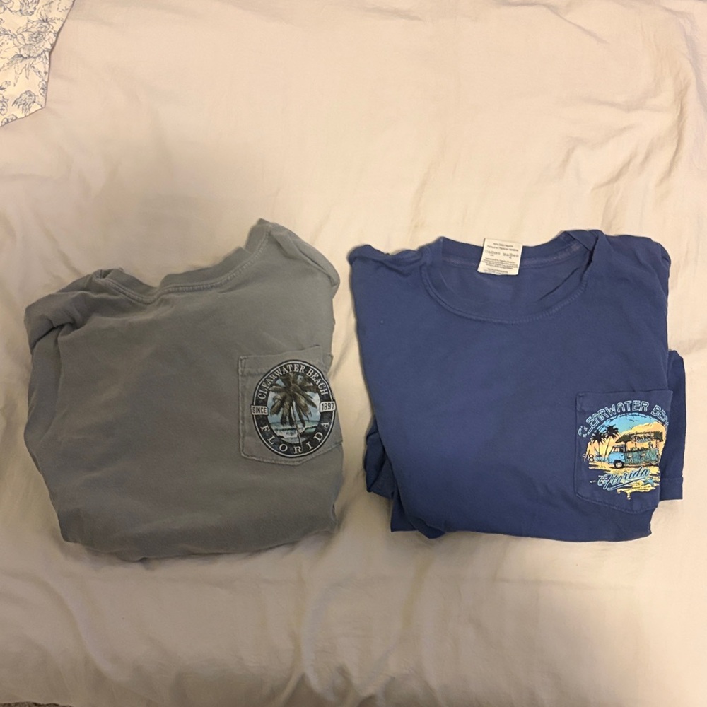 Comfort Colors Gray and Blue Graphic Tees